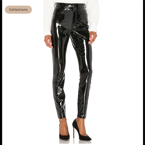 NWT rag & bone Super High Waist Skinny Vinyl Pants - Picture 1 of 16